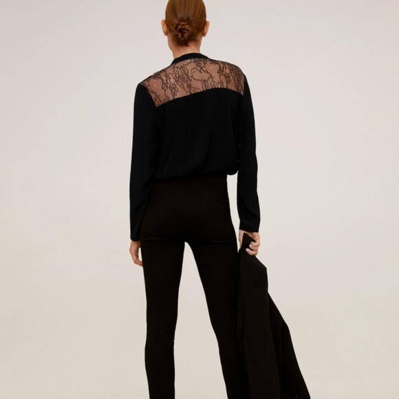 NWT Mango Lace Panel Blouse - Picture 5 of 10